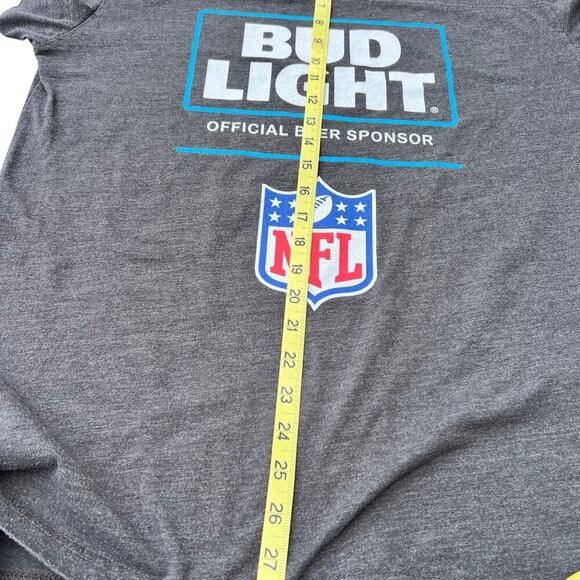 NFL mens BUD LIGHT T SHIRT, 21” armpit to armpit, Men's size L - Picture 4 of 5